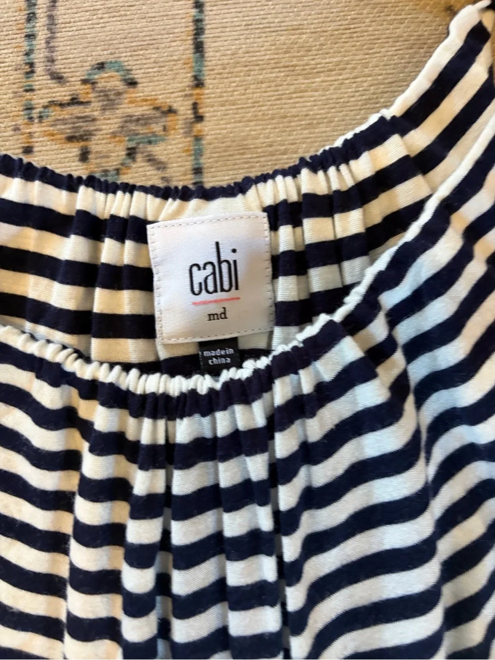CAbi 5105 Navy Boat Stripe Maxi Dress Size Medium - Picture 8 of 9